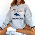 Denver Broncos V-neck Pullover Sweatshirt