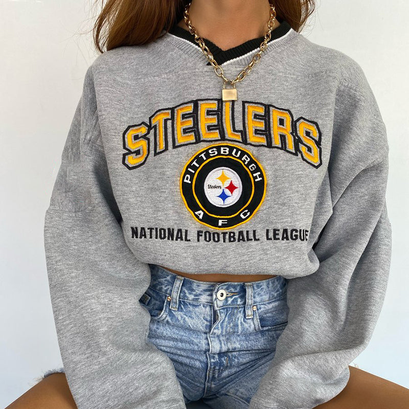 Pittsburgh Steelers V-neck Pullover Sweatshirt