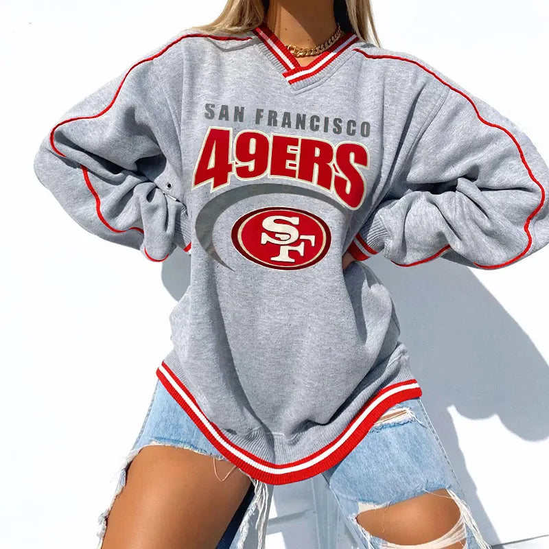 San Francisco 49ers V-neck Pullover Sweatshirt