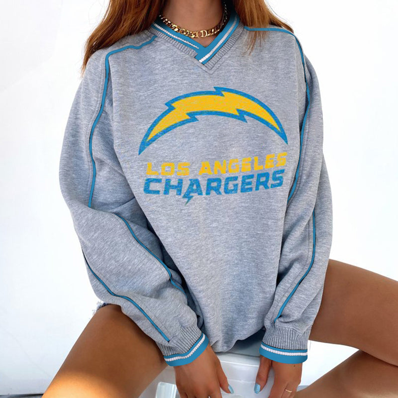 Los Angeles Chargers V-neck Pullover Sweatshirt