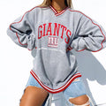New York Giants V-neck Pullover Sweatshirt