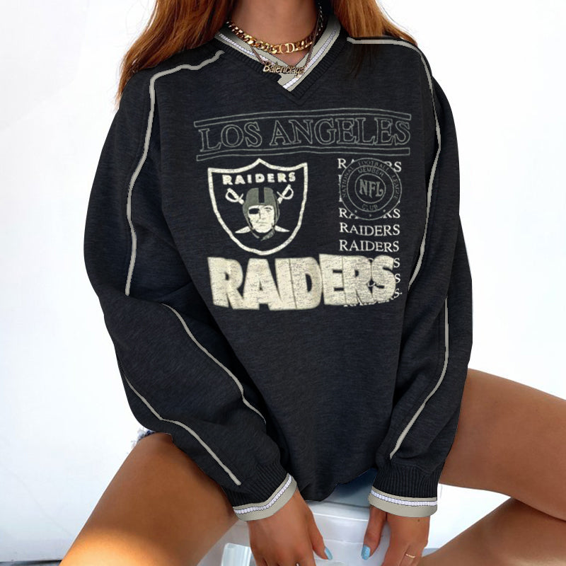 Las Vegas Raiders V-neck Pullover Sweatshirt