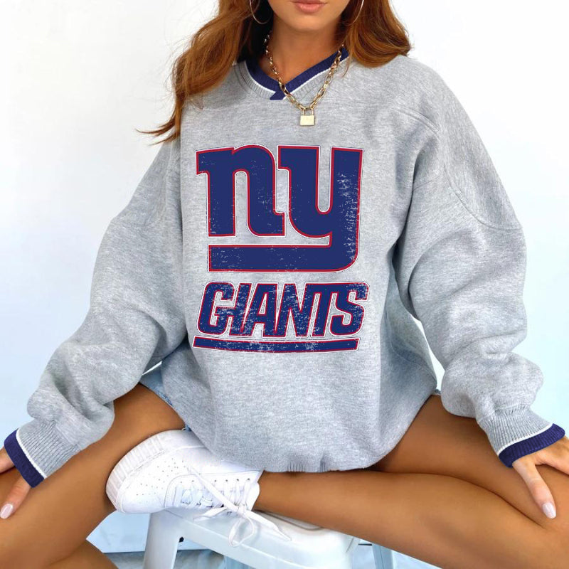 New York Giants V-neck Pullover Sweatshirt