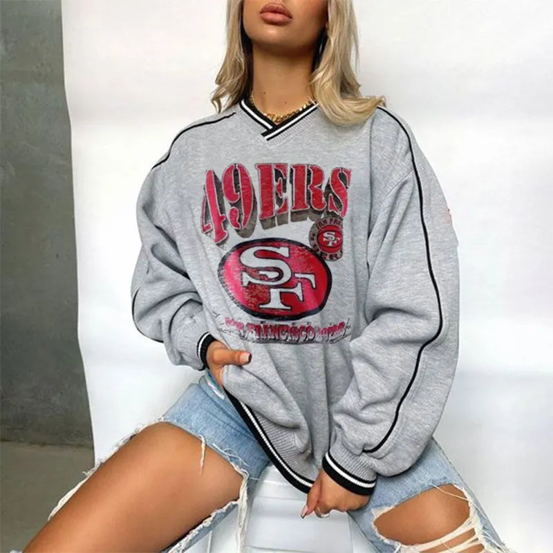 San Francisco 49ers V-neck Pullover Sweatshirt
