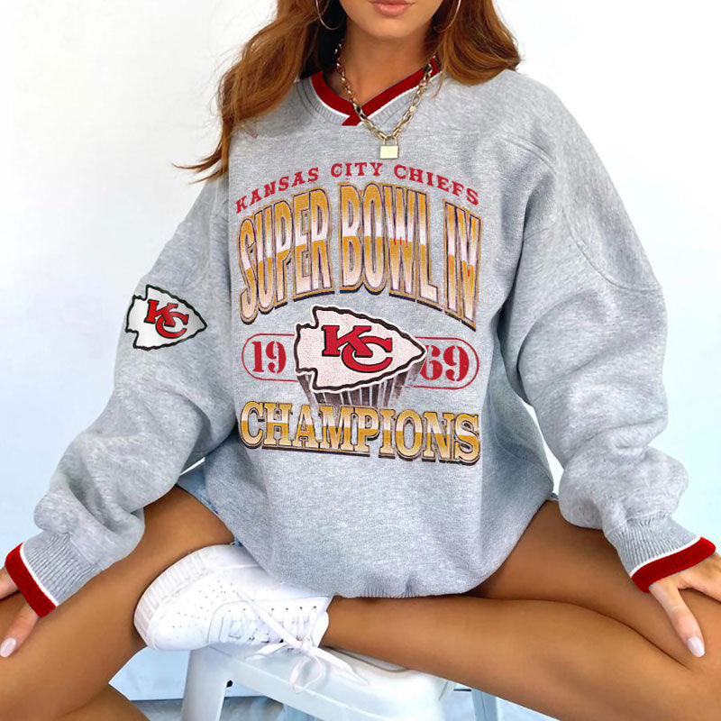 Kansas City Chiefs V-neck Pullover Sweatshirt