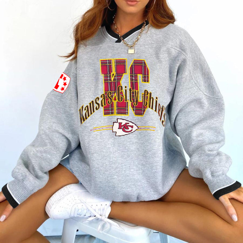 Kansas City Chiefs V-neck Pullover Sweatshirt