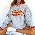 Kansas City Chiefs V-neck Pullover Sweatshirt