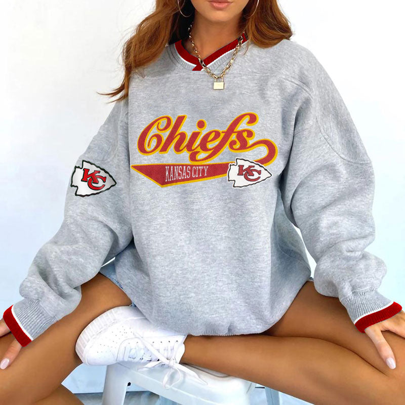 Kansas City Chiefs V-neck Pullover Sweatshirt