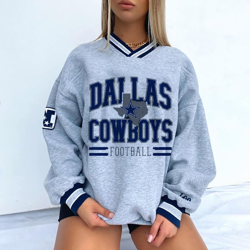 Dallas Cowboys V-neck Pullover Sweatshirt