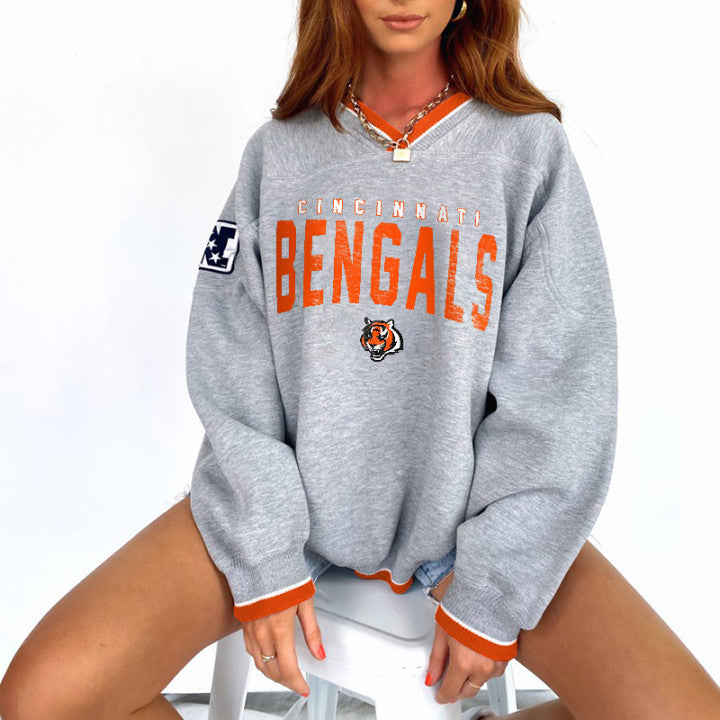 Cincinnati Bengals V-neck Pullover Sweatshirt
