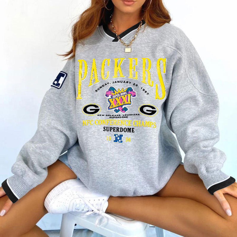 Green Bay Packers V-neck Pullover Sweatshirt