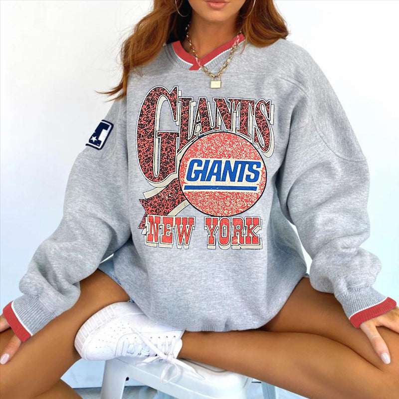 New York Giants V-neck Pullover Sweatshirt