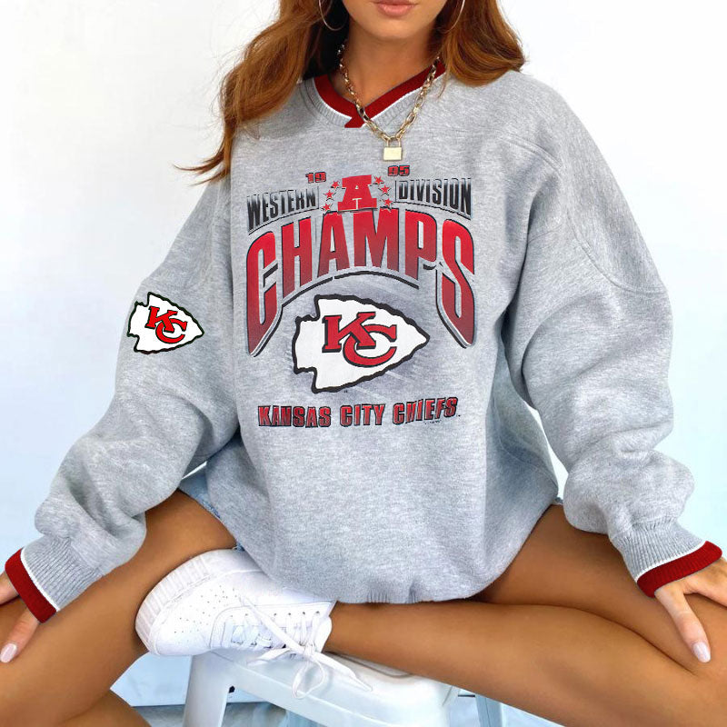 Kansas City Chiefs V-neck Pullover Sweatshirt