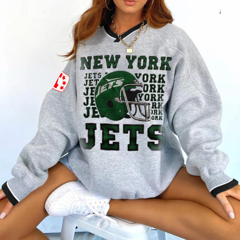 New York Jets V-neck Pullover Sweatshirt
