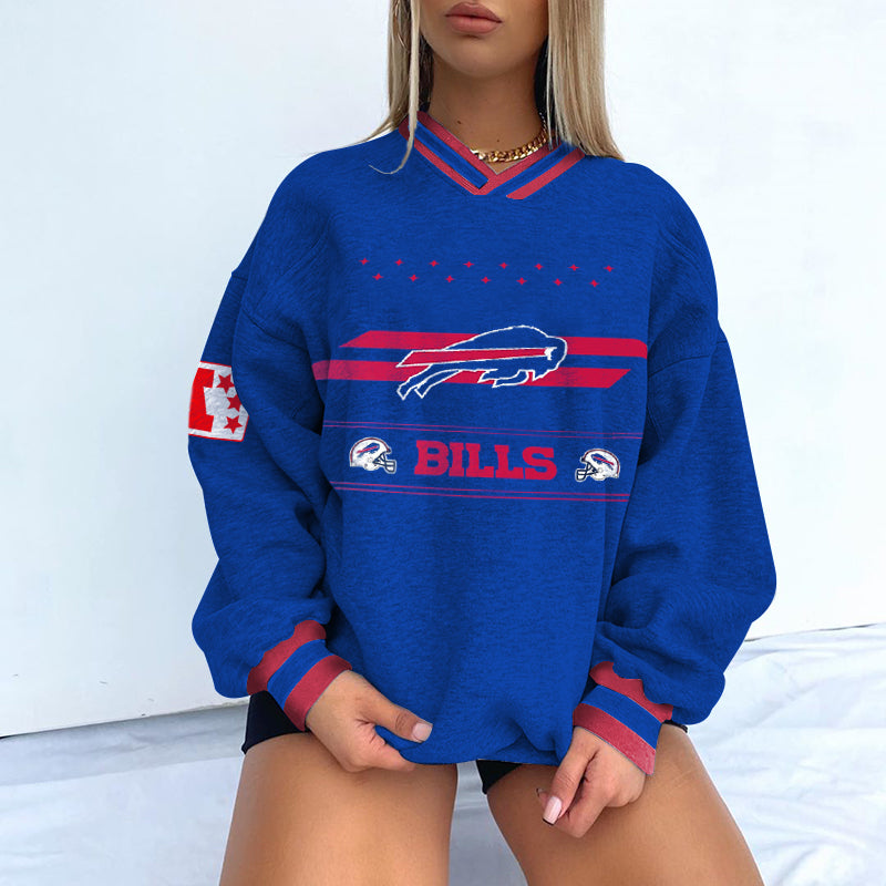 Buffalo Bills V-neck Pullover Sweatshirt