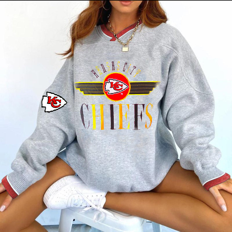 Kansas City Chiefs V-neck Pullover Sweatshirt