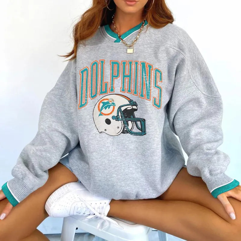 Miami Dolphins V-neck Pullover Sweatshirt