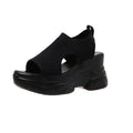 CsgrFagr Thick Soled Sandals for Women Summer Mesh Breathable Fish Mouth Sloping Heel Sandals for Sports and Leisure (White, 7.5)