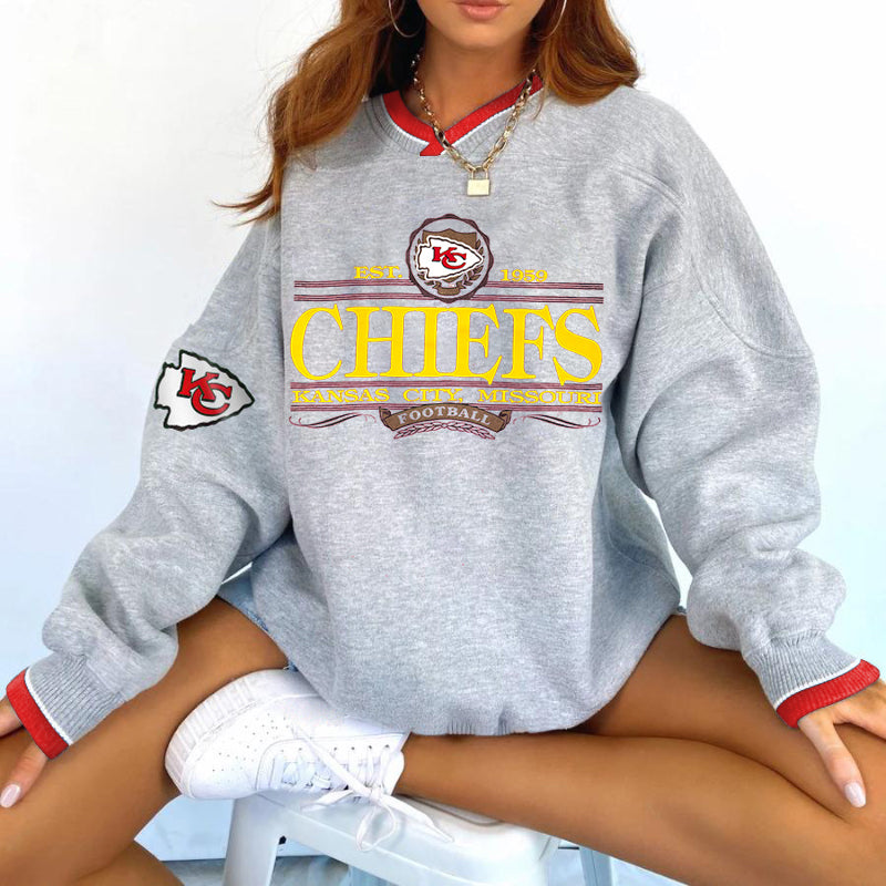 Kansas City Chiefs V-neck Pullover Sweatshirt