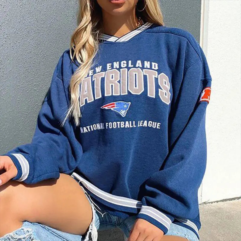 New England Patriots V-neck Pullover Sweatshirt
