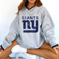 New York Giants V-neck Pullover Sweatshirt
