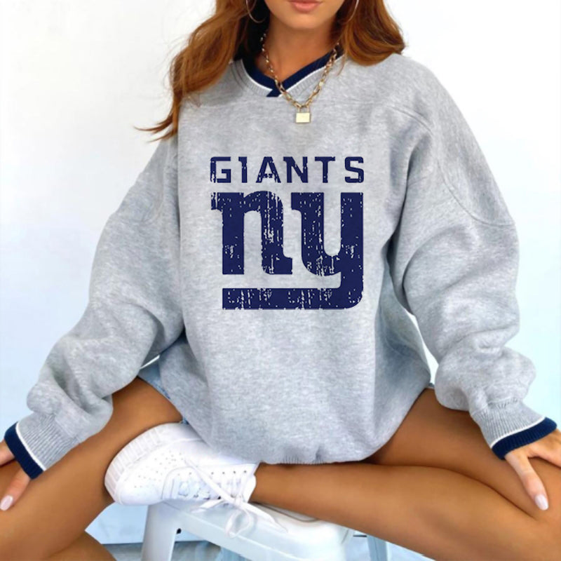 New York Giants V-neck Pullover Sweatshirt