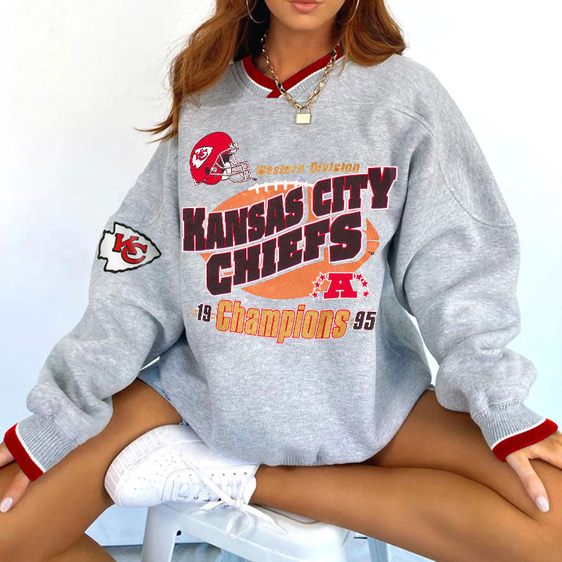 Kansas City Chiefs V-neck Pullover Sweatshirt