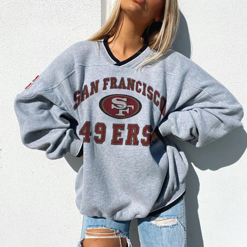 San Francisco 49ers V-neck Pullover Sweatshirt