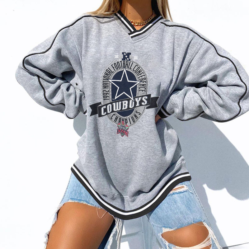 Dallas Cowboys V-neck Pullover Sweatshirt