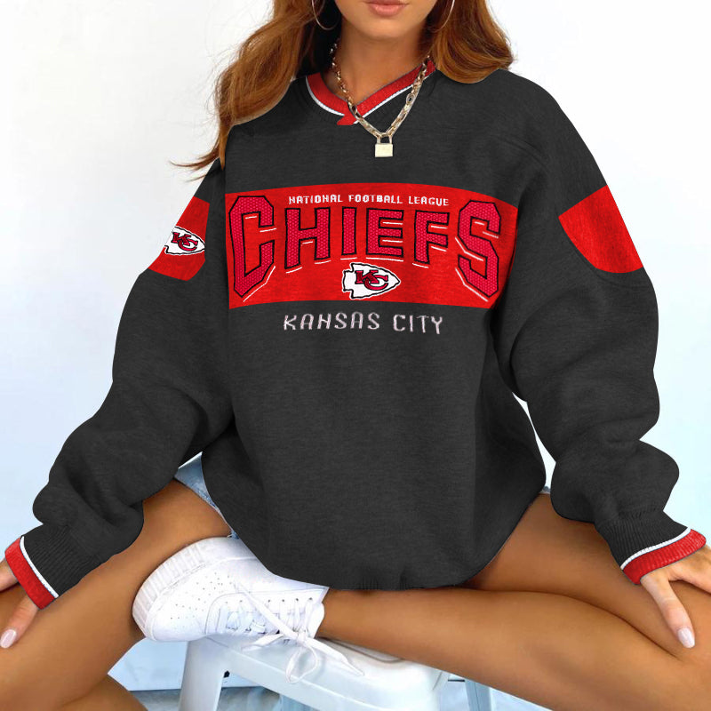 Kansas City Chiefs V-neck Pullover Sweatshirt