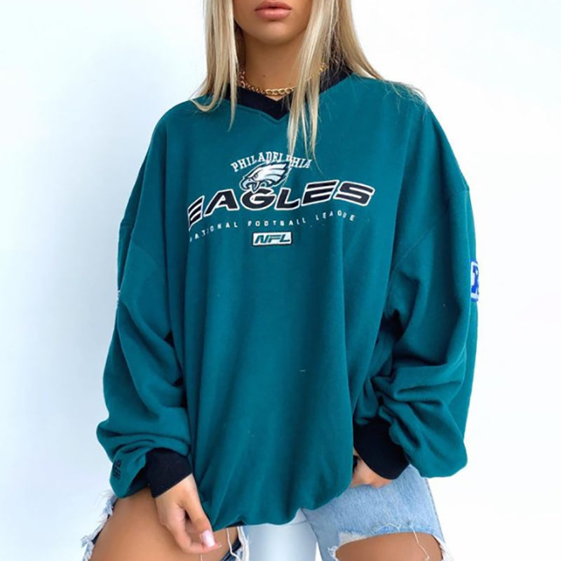Philadelphia Eagles V-neck Pullover Sweatshirt