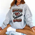 Women's Vintage Rugby Print SweatshirtV-neck Pullover Sweatshirt