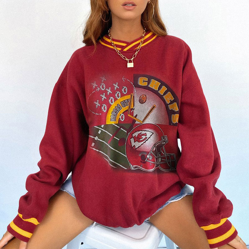 Kansas City Chiefs V-neck Pullover Sweatshirt